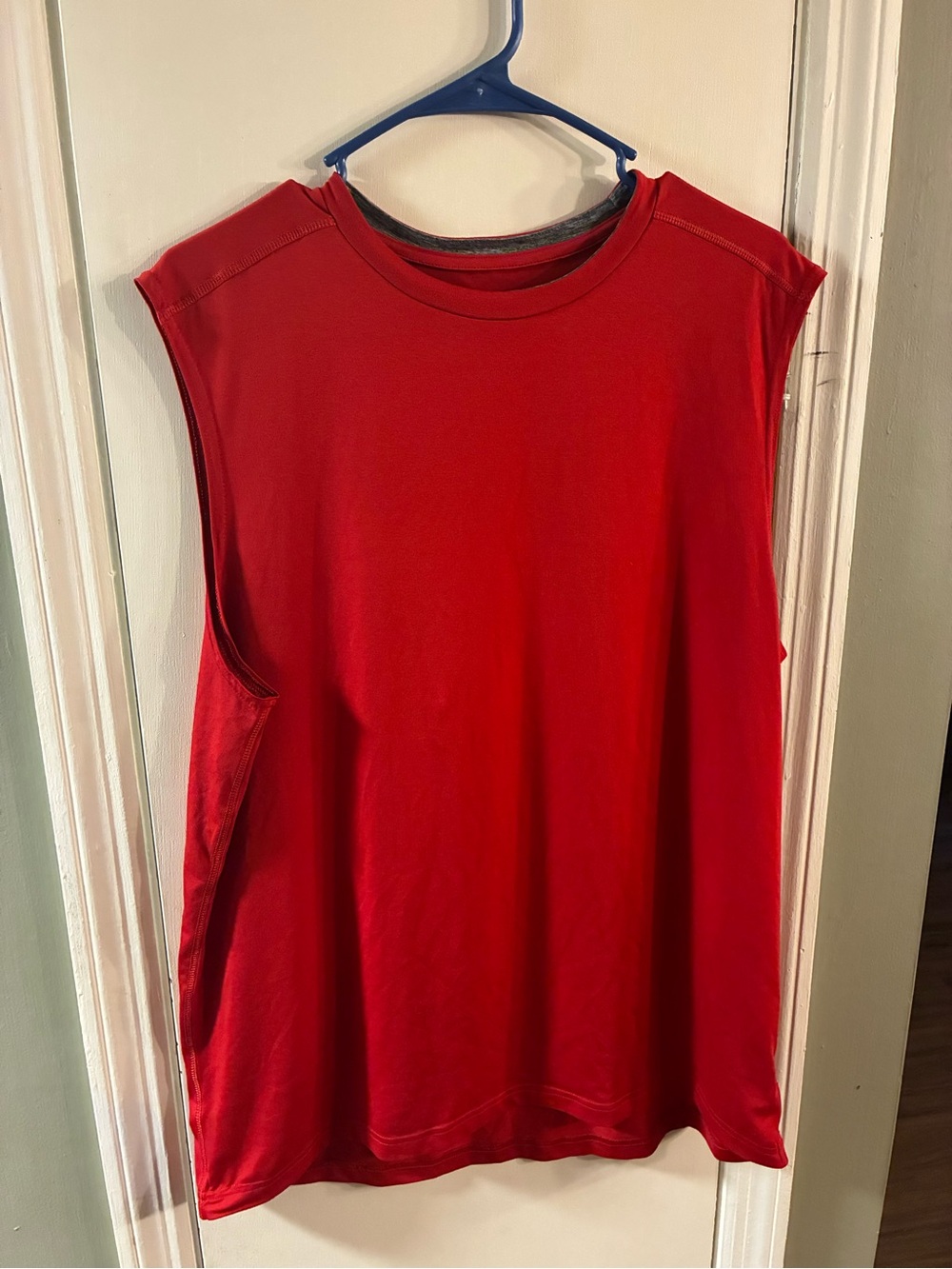 Champion Men's Sleeveless Classic Muscle Tee, Large Red EUC